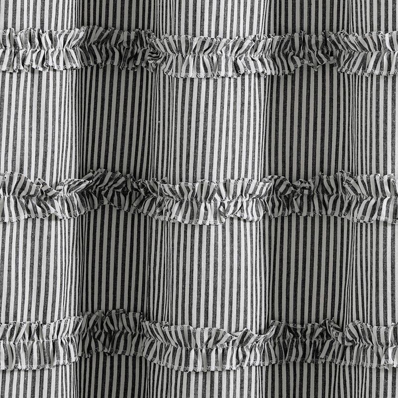 72&#34;x72&#34; Vintage Stripe Yarn Dyed Cotton Shower Curtain Black - Lush D&#233;cor, 4 of 7