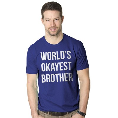 Мужские футболки Crazy Dog T-Shirts, Inc. Mens Worlds Okayest Brother Shirt Funny T shirts Big Brother Sister Gift Idea - Crazy Dog Men's T Shirt For Brother Royal XXL — фото 2