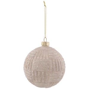 Northlight Geometric Glass Ball Christmas Ornament - 4" - White - 1 of 4