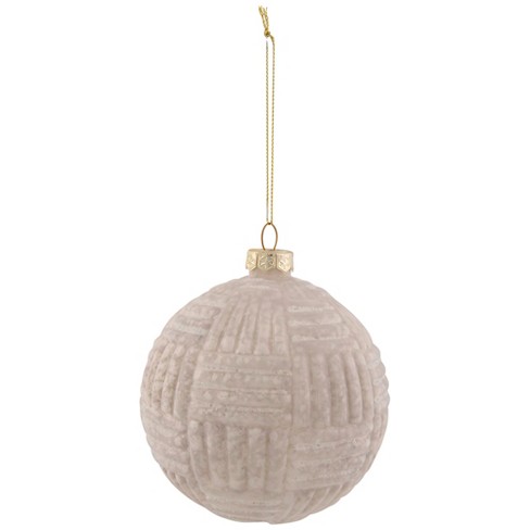 Northlight Geometric Glass Ball Christmas Ornament - 4" - White - image 1 of 4