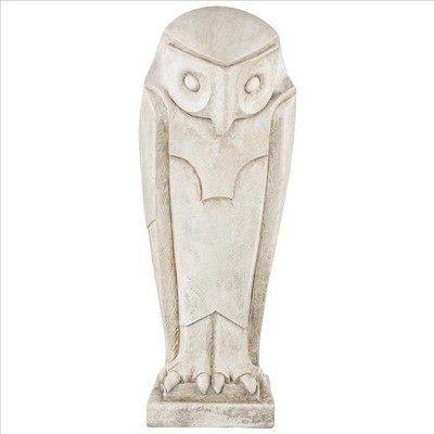 White Resin Art Deco Owl Garden Statue