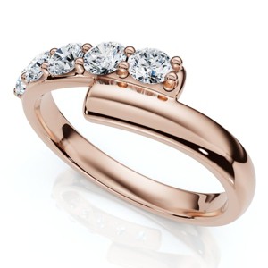 Pompeii3 Bypass 3/8Ct Diamond Fashion Anniversary Ring 14k Gold or Platinum Lab Created - 1 of 4