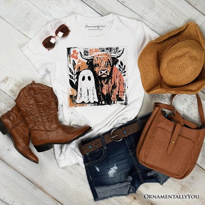 Highland Cow Ghost Fall T-Shirt, Spooky Season Halloween Tee | OrnamentallyYou