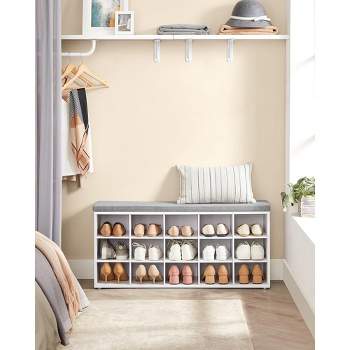 Best Choice Products 46in Shoe Storage Organization Rack Bench For  Entryway, Bedroom W/ Padded Seat, 10 Cubbies - White : Target