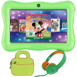 Contixo V9 Kids Tablet with Disney eBooks Bundle Pack, 7-inch HD, Ages 3-7, Dual Camera, 32GB,Wi-Fi, Parental Control, Headphones, Tote Bag - 1 of 4