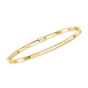 Pure Collection by Ross-Simons Italian 14kt Yellow Gold Ribbed-Edge Bangle Bracelet - 1 of 3