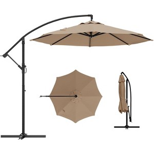 TackView 10FT Cantilever Patio Umbrella with Cross Base, Outdoor Offset Market Umbrella, for Backyard Lawn Garden and Pool - 1 of 4