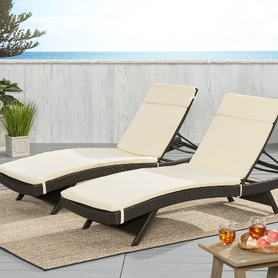 Christopher Knight Home Salem Outdoor Water Resistant Fabric Chaise Lounge Cushions (Set of 2)