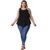Agnes Orinda Women's Plus Size Round Neck Sleeveless Pleated Flowy Casual Boho Tank Top - 3 of 4