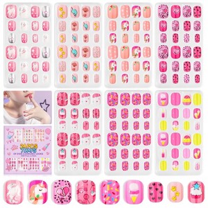 SAVILAND Kids Press On Nails for Girls 8-12 Years, 168PCS Colorful Short Square Fake Nails with Strong Adhesion - Christmas Gift Set. - 1 of 4