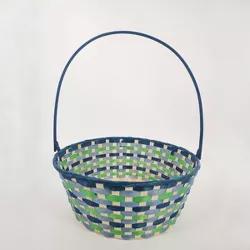 Round Bamboo Decorative Easter Basket Cool Colorway - Spritz™