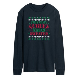 Men's - Instant Message - This Is My Ugly Xmas Sweater Long Sleeve Graphic T-Shirt - 1 of 4