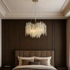 ALOADECOR Modern Glam Crystal Chandelier  Branch Style Pendant Ceiling Light for Dining Room Living Room - 3 of 4