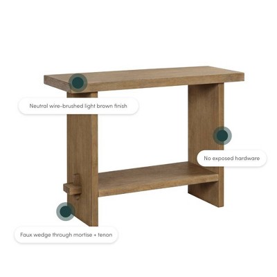 Virgo Light Brown Wood Console Table with Storage