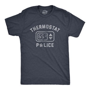 Mens Thermostat Police T Shirt Funny HVAC Heating And Air Conditioning Climate Graphic Tee - Crazy Dog Men's T Shirt - 1 of 4