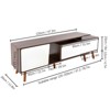 YIYIBYUS Modern Farmhouse Television Stand Media Console Credenza Table for Living Room, Walnut - 3 of 4