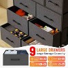BestMassage 5/8/9-Drawer Fabric Dresser with Wood Top Versatile Storage Cabinet Organizer with Steel Frame - 3 of 4