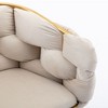 Kumasinova Luxury Modern Accent Armless Chair, Velvet Upholstered Dining Chair, Unique Knitting Process, Bedroom Leisure Single Sofa Chair - 3 of 4