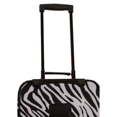 Rockland 4pc Expandable Luggage Set - Pink Zebra, Black/Pink