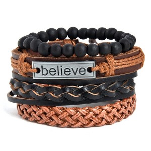 SOHI Women's Brown Braided Multi-Layer Bracelet - 1 of 2