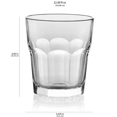 Libbey Gibraltar 12-ounce Clear Glass Rocks Glasses, Set of 12
