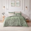 Gulches Twin Twin XL Green Velvet 3 Piece Duvet Cover Set with Pillow - 2 of 4