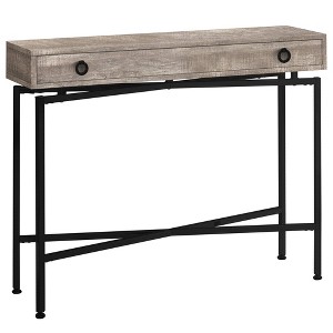 Monarch Specialties Accent Table Console Entryway Narrow Sofa Storage Drawer Living Room Bedroom Beige Laminate Black Metal Contemporary Modern - 1 of 4