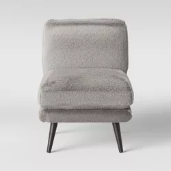 Harper Faux Fur Slipper Chair Gray (KD) - Project 62™