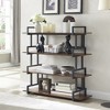 4 Tier Bookshelf, Bookcase Shelf With Metal Frame, 4 Open Shelf, Industrial Bookshelves Organizer, Corner Stand - 2 of 4