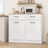 Fluted Double Trash Cabinet Tilt Out, Hidden Trash Can Cabinet with 20 Gallon Storage for Kitchen Dining Room - 3 of 4