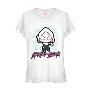 Juniors Womens Marvel Cartoon Kawaii Spider-Gwen T-Shirt - 1 of 3