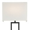 Possini Euro Design Portico Modern Wall Lamp Black Plug-in 11" Light Fixture LED White Linen Rectangular Shade for Bedroom Reading Living Room House - 3 of 4