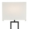 Possini Euro Design Portico Modern Wall Lamp Black Plug-in 11" Light Fixture LED White Linen Rectangular Shade for Bedroom Reading Living Room House - image 3 of 4