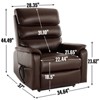 Yellow Brown Faux Leather Dual Motor Infinite Position Power Lift Recliner Chair with Heat Massage for Living Room Apartment - 2 of 4