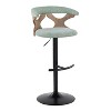 LumiSource Set of 2 Gardenia Adjustable Barstools Whitewashed Wood/Black Metal/Seafoam Green - 2 of 4