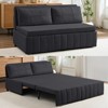 Mjkone W62inch Pull Out Sofa Bed, 3-in-1 Modern Pull Out Leathaire Fabric Sleeper Sofa Couch,Chaise Lounge - 2 of 4