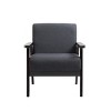 GlasFlength Accent Chairs Linen Fabric Chair Breathable Soft Linen Material Lightweight Design Easy to Maintain for Bedroom, Gray, 25"*22"*12" - 3 of 4