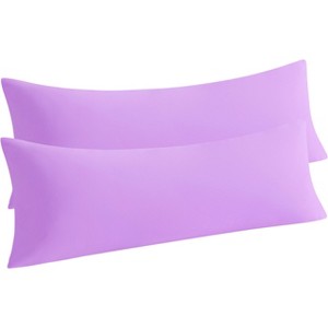 2 Pack Brushed Microfiber Body Pillowcases, Super Soft Body Pillow Cover with Envelope Closure - NTBAY - 1 of 4