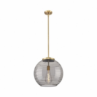 Athens Deco Swirl - 1 Light Pendant In Industrial Style-17.13 Inches Tall and 15.75 Inches Wide
