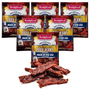 Bridgford Sweet Baby Ray’s Beef Jerky Honey BBQ 3.25 oz - Ready-to-Eat High Protein Jerky for Midday Energy Boost or a Post Workout Snack - 1 of 4