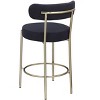 Kumasinova Counter Height Stools Set of 2,26" Boucle Upholstered Barstools with Metal Legs and Footrest,Low Back Chairs for Kitchen Island - 2 of 4