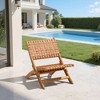 Lounge Chair Brown – 29.1"H Solid Acacia Wood Frame with Synthetic Rattan Weave, Modern Outdoor Seating By Zuo Modern - 2 of 4