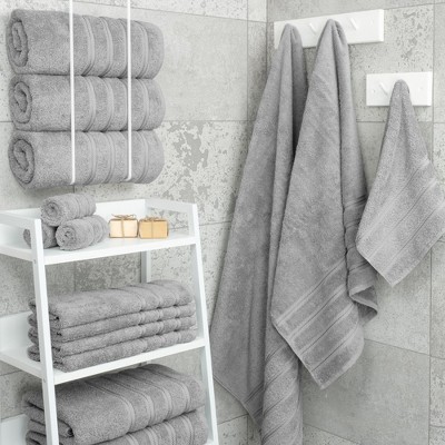 Rockridge Grey 4-Piece Turkish Cotton Bath Towel Set