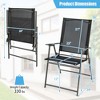 Tangkula 2PCS Patio Portable Metal Folding Chairs Dining Chair Set Poolside Garden - 3 of 4
