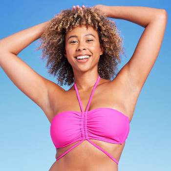 Women's Strappy Halter Bandeau Bikini Top - Shade & Shore™ Pink