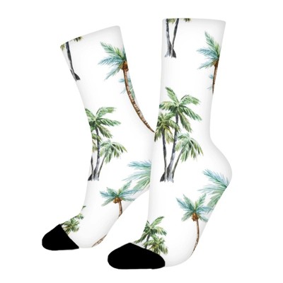 Watercolor Trees Women Printed Crew Socks Funny Funky Socks Soft Polyester Novelty Gifts for Artists Men