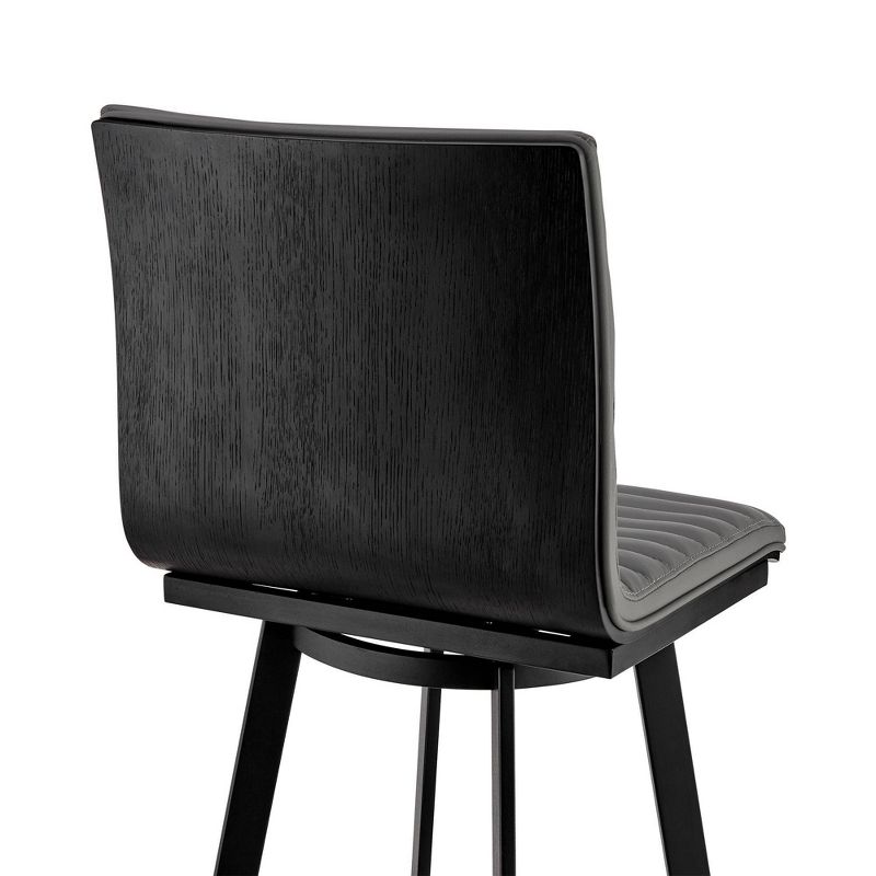 30" Jermaine Barstool with Gray Faux Leather - Armen Living, 3 of 7