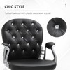 NicBex Office Chair with Height Adjustable Modern Button Tufted Computer Chair with Armrests, 5 Casters, PU Leather for Office, Study, Bedroom, Black - 4 of 4