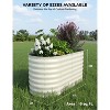2 Pack Galvanized Raised Garden Beds, Open-Base Rust-Proof Planters, Easy Assembly Steel Boxes, Green/White - 3 of 4