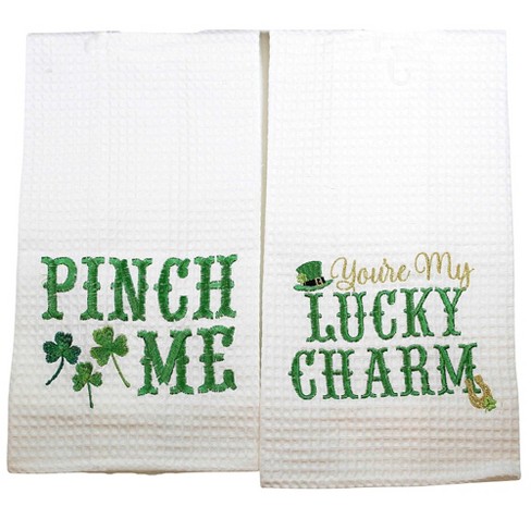 Shamrock Waffle Kitchen Towels Set of 2